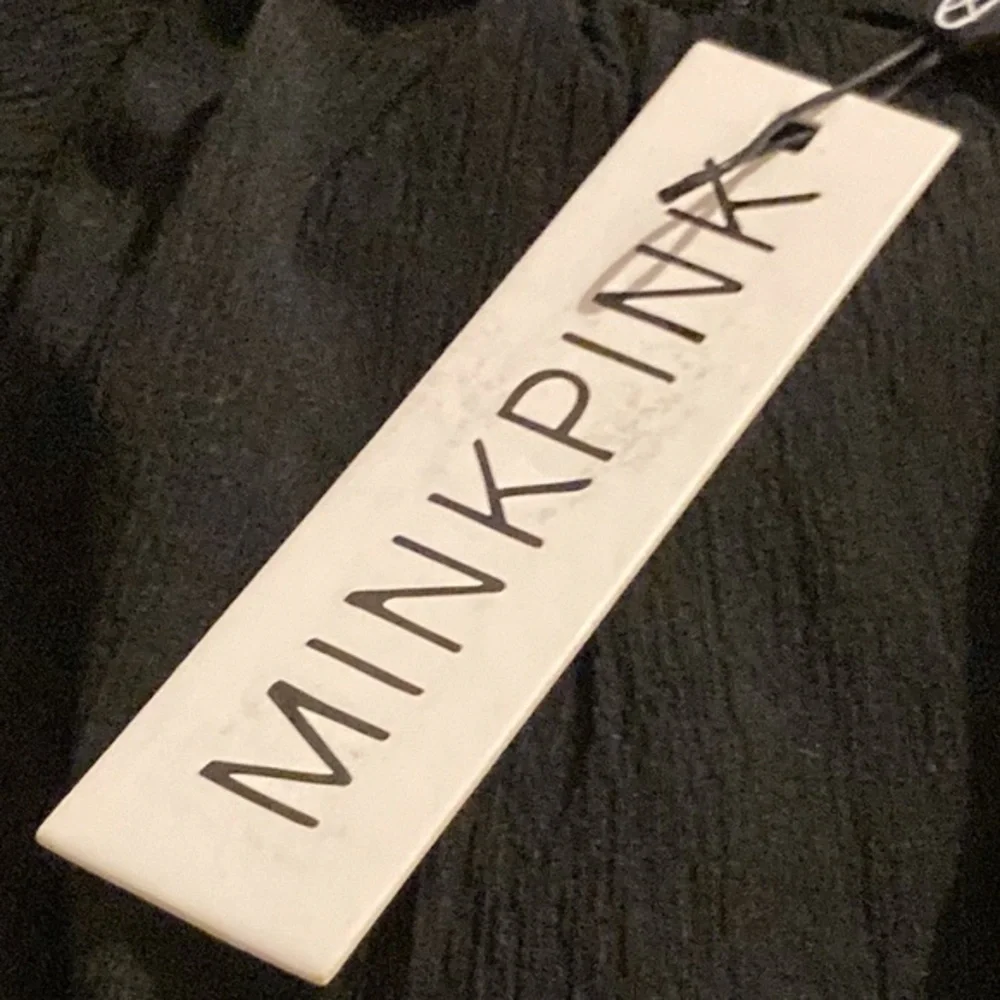 NWT MINKPINK X Revolve Fatima Frill Mini Dress Black Size XS - Picture 6 of 11